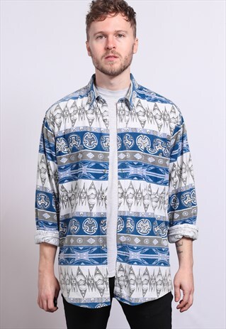VINTAGE AZTEC PATTERNED SHIRT