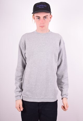 PUMA MENS VINTAGE SWEATSHIRT JUMPER MEDIUM GREY 90'S