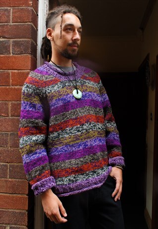 FAIRTRADE KNITTED STRIPED WINTER JUMPER