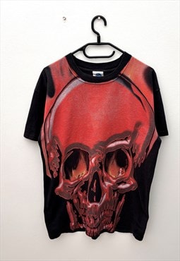 Vintage universal Red skull all over print T-shirt medium  