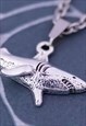 CRW SILVER PEWTER SHARK NECKLACE 