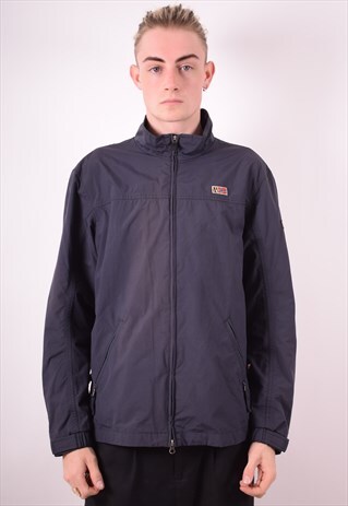 NAPAPIJRI MENS VINTAGE RAIN JACKET LARGE BLUE 90S