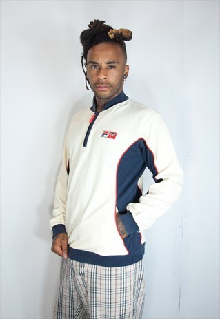 FILA CREAM EMBROIDED SWEATSHIRT