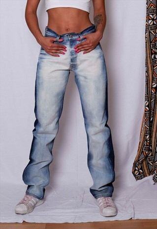 VINTAGE REWORKED CUSTOMED DENIM 501 LEVI'S TIE N DYE JEANS