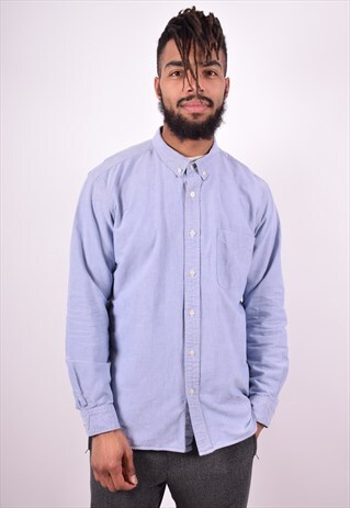 MENS VINTAGE SHIRT MEDIUM BLUE 90'S