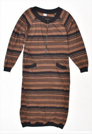 VINTAGE BENETTON OVERSIZED DRESS STRIPES BROWN