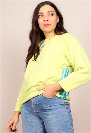 VINTAGE 90S LIME GREEN ADIDAS SWEATSHIRT