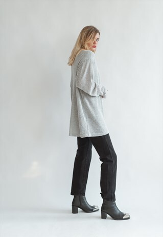 VINTAGE 90S MINIMAL LONG JUMPER WITH ABSTRACT PATTERN