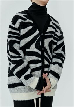 Women's Zebra-knit cardigan sweater SS2022 VOL.4