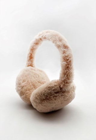 Overhead Fur Ear Muffs In Taupe