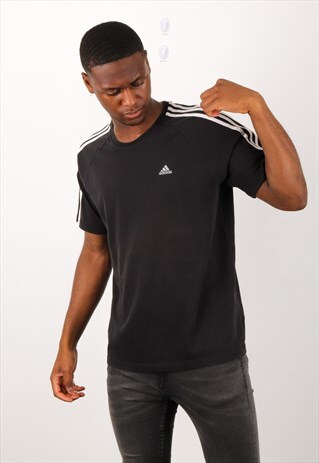VINTAGE ADIDAS SHORT SLEEVED T-SHIRT IN BLACK