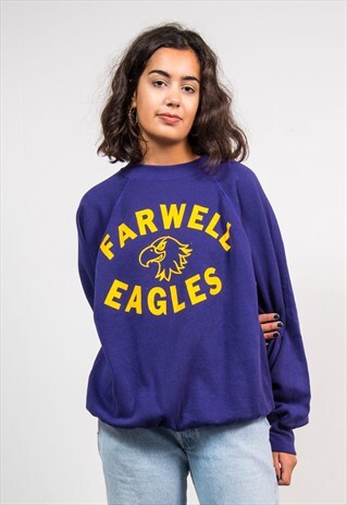 VINTAGE 90'S PURPLE USA COLLEGE SWEATSHIRT SWEATER