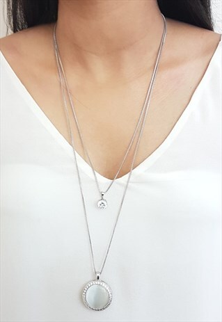 LONG DOUBLE CIRCLE NECKLACE
