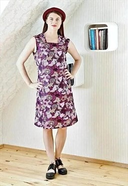 Purple sleeveless vintage pinafore dress