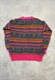 ABSTRACT KNITTED JUMPER BRIGHT PATTERNED KNIT SWEATER