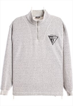 Sansegal 90's Quarter Zip Sweatshirt Large Grey