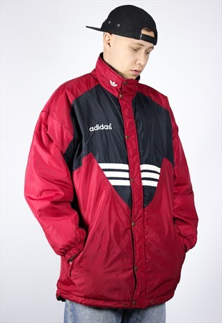 VINTAGE MENS ADIDAS BIG LOGO FOOTBALL TEAM WINTER JACKET