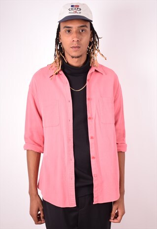MENS VINTAGE SHIRT MEDIUM PINK 90S
