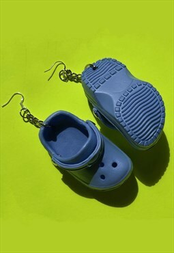 Blue Croc Earrings