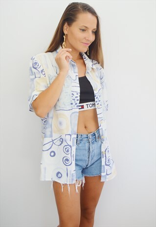 90S OVERSIZED PATTERNED VINTAGE SHIRT / TOP