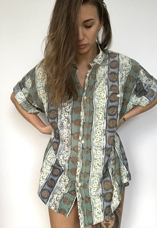 PATTERNED OVERSIZED RETRO VINTAGE UNISEX FESTIVAL SHIRT