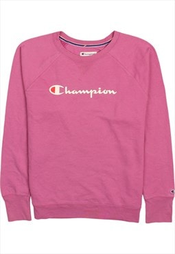 Vintage 90's Champion Sweatshirt Spellout Crew Neck Purple