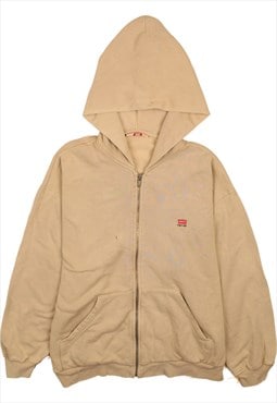 Vintage 90's Levi's Hoodie Plain Full Zip Up Beige Cream