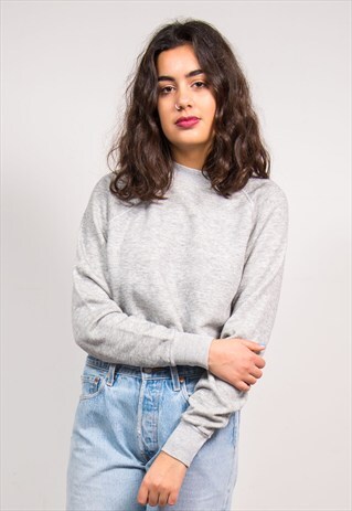 90'S VINTAGE BASIC GREY SWEATSHIRT JUMPER