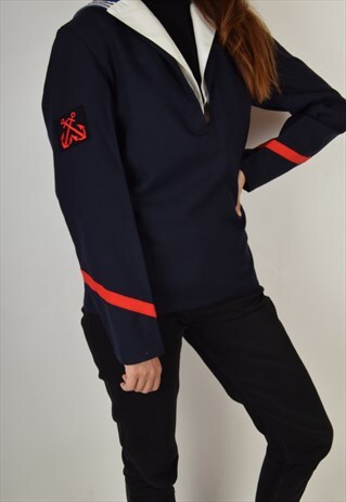 VINTAGE SAILOR SHIRT WITH DETACHABLE COLLAR (3159)