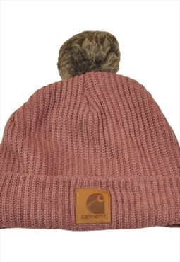 Vintage Carhartt Beanie Hat with Leather Tag Pink
