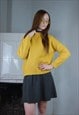 VINTAGE Y2K RAVE BAGGY SOFT PULLOVER JUMPER IN COOL YELLOW