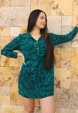 Turquoise Long Sleeve Dress