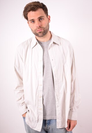 CALVIN KLEIN MENS VINTAGE SHIRT LARGE GREY 90S