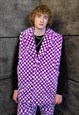 SKA CHECK FLEECE GILET HANDMADE SLEEVELESS CHESS HOOD JACKET