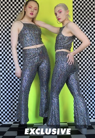 EXCLUSIVE SEQUIN FLARE CO-ORD IN SILVER