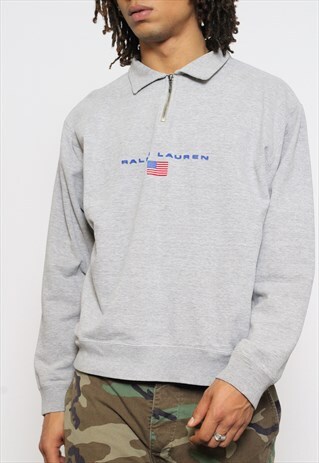 VINTAGE POLO SPORT 1/4 ZIP COLLARED SWEATSHIRT
