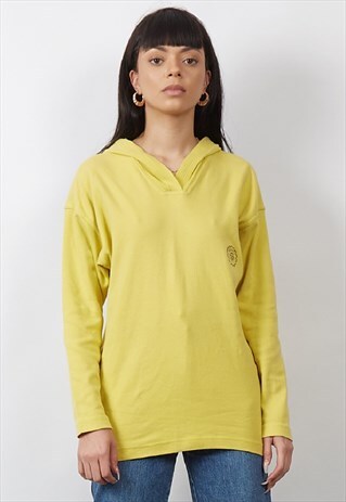 RARE VINTAGE 90'S VERSACE YELLOW LOGO HOODIE