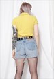 90S SPORTS Y2K GRUNGE BURBERRY BRIT YELLOW PIQUE POLO SHIRT