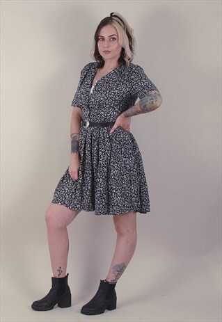 VINTAGE 90'S FLORAL BUTTON DOWN DRESS /A11019