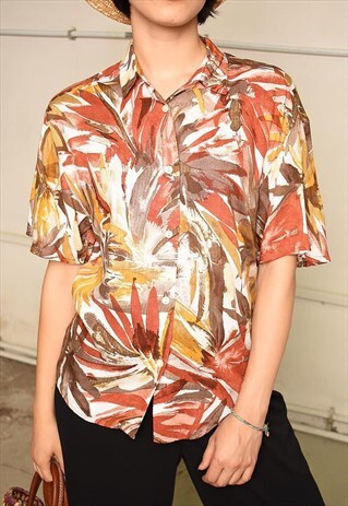 90'S RETRO FLORAL PRINT PARIS CHIC FESTIVAL BLOUSE TOP