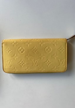 Louis Vuitton yellow leather monogram zip wallet