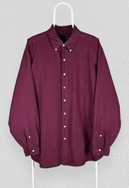 Ralph Lauren Red Wine Shirt Long Sleeve Oxford Mens XL 1XB