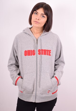 NIKE WOMENS HOODIE JACKET LARGE GREY 90S