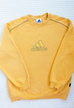 Vintage Yellow Adidas Embroidered Sweatshirt