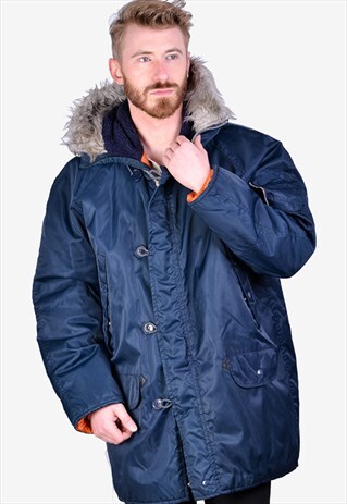 blue snorkel parka orange lining