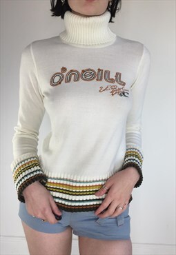 Vintage 90s Oneill Jumper knit Sweater Turtle Neck Y2k 00s