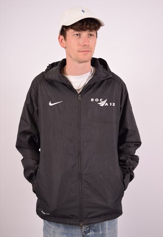 VINTAGE NIKE HOODED OVERJACKET BLACK