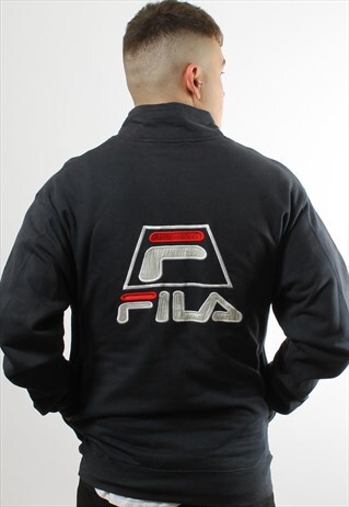 VINTAGE FILA 1/4 ZIP NAVY JUMPER FLEECE