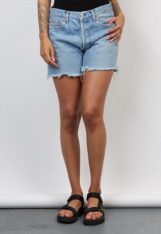 VINTAGE 90'S LEVI'S REWORKED LIGHT-WASH DENIM SHORTS