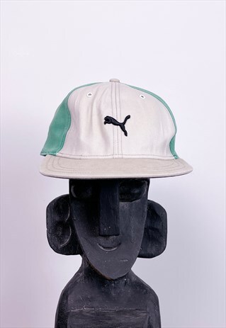 VINTAGE PUMA CAP BEIGE & GREEN
